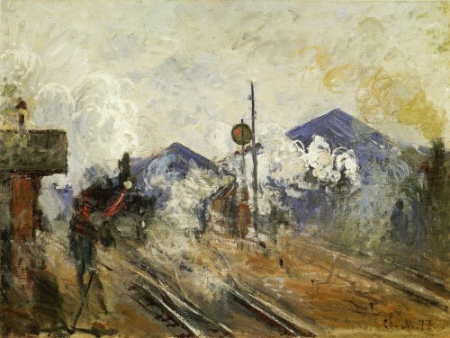 Train Stations and Claude Monet , 1877ImpressionismArrival of the Normandy Train, Gare Saint-Lazare 