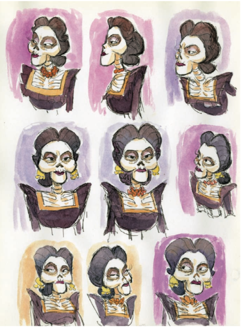 Character designs by Daniela Strijleva from The Art of Coco