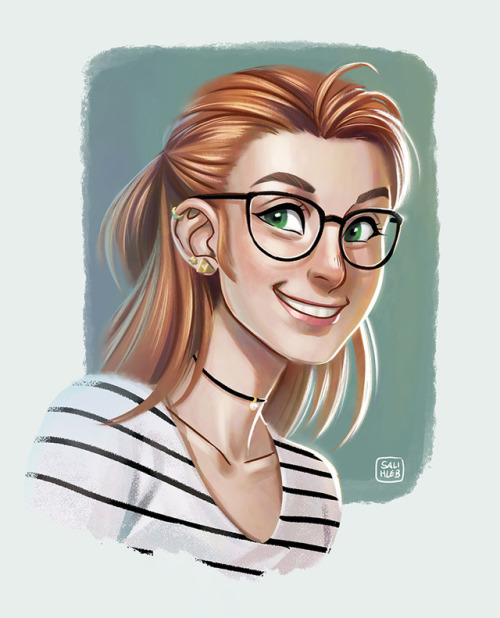 I’m currently doing an online class where we should draw a selfportrait, pretty handy since I 