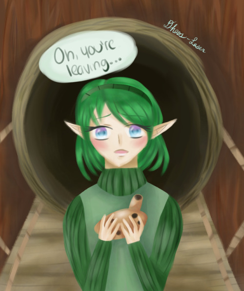 “Oh, you’re leaving&hellip;. I knew&hellip;. that you would leave the forest someday, Link&hellip;..