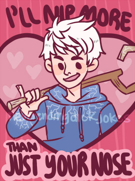 neverendingdickjokes:  Rise of the Guardians Valentines Featuring Jack, Bunny, North,