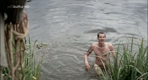 famousnudenaked:  Barnaby Metschurat ~ Frontal ~ Lenz (2009) pt. 3 