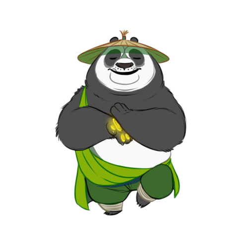 keysa-does-art:A bunch of kung fu pandas: Po, Li, Mei Mei, Dim and Sum, and (older) Lei Lei and Bao.