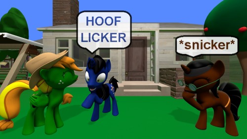 ask-the-out-buck-pony:(True Blue) Come on Dusty I expect a hoof lick from Jazz how old are you again?(Dusty Notes) Bluey growing old is mandatory growing up is optional Asked by ask-soad-and-pawz-gangX3!
