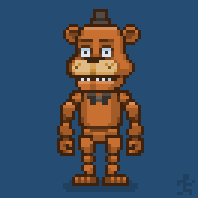 pixelblock:  Freddy Fazbear, the original lovable, huggable and eminently popular restaurant mascot from Indie horror smash hit &ldquo;Five Nights At Freddy’s&rdquo;, now given a tiny little PixelBlock makeover.  IT’S A ME ! MARIO !  (Crap. Wrong