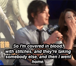 arielmh:  Norman talking about how he helped rescue a man from a car crash. As if