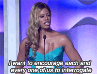 autihottie:silversarcasm:[Gifset: Laverne Cox speaks at the GLAAD media awards, she says,“Each