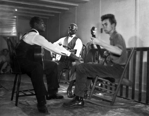 Josh White, LeadBelly, and Pete Seeger, ca. 1940. Seeger was one of the founders of the Almanac Sing