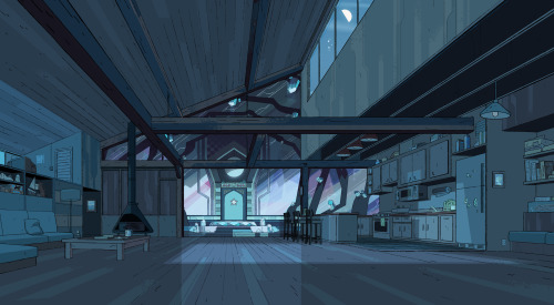 A selection of Backgrounds from the Steven Universe episode: Lion 3: Straight to Video Art Direction: Elle Michalka Design: Steven Sugar, Emily Walus Paint: Amanda Winterstein and Jasmin Lai Additional Background Paint: Craig Simmons and Sophie Diao