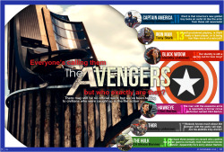 dianariggslegs:  mediavengers:  Everyone’s calling them The Avengers, but who exactly are they? Just over a week after the devastating events in New York, Us Weekly pulls together some information about the team dubbed The Avengers.  This is one of
