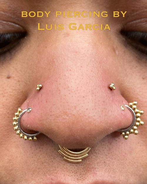 allthepiercingsandbodymods:High nostril piercings by luisgpiercing. Follow him on Instagram! ❤️https