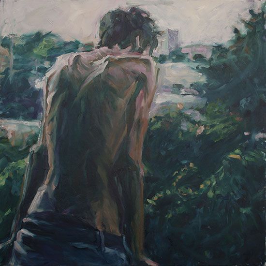 grundoonmgnx: Martin-Jan van Santen, Balcony  2017  Oil on canvas, 80 x 80 cm