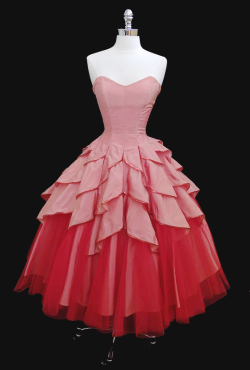 vintagegal:  1950s Pink Taffeta Cocktail