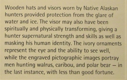 charlesreeza: Native Alaskan Hunter’s Visor, wood and ivory, 19th century, YupikJoslyn Art Museum, O