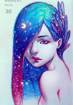 qinni:  More daily sketches. done in pencil and coloured pencils. Done on 2.5 x 4 inch moleskine planner.dA | Instagram | tumblr