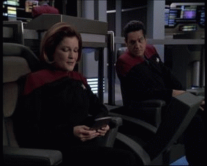 the-goofball:If you want some drama, take a look at this.“Kathryn Janeway and ‘The Shuttle of Doom’”