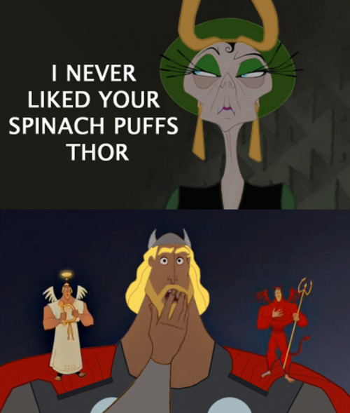 breelandwalker:  allthingshyper:  aceofgeeks:  I have no words that could possibly make this any better.  Dear god Disney please do this  The Avenger’s New Groove 