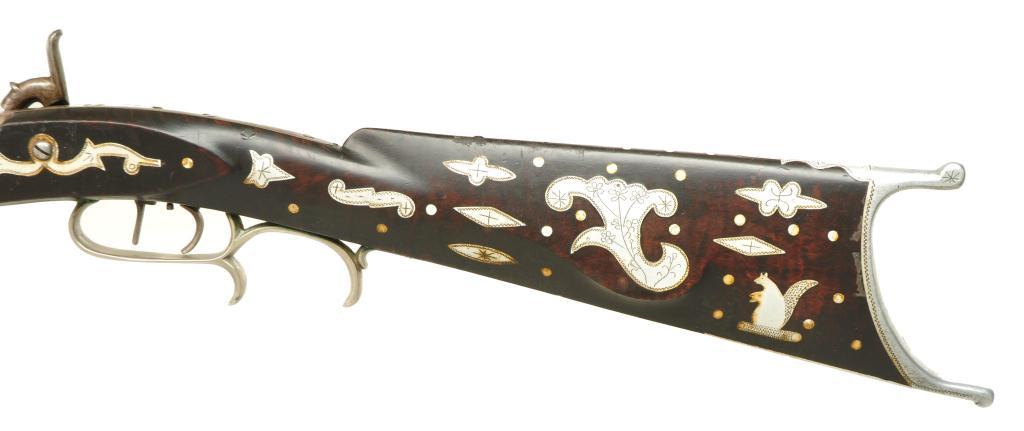 peashooter85:  A silver mounted percussion rifle crafted by M. M. Benson, mid 19th
