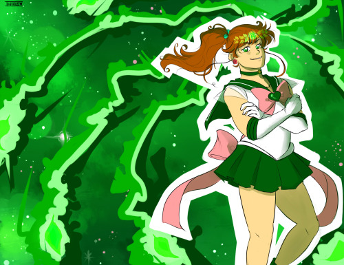 Un dibujo de Sailor Jupiter inspirado en cierto ending de cierta serie.