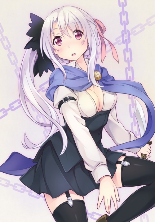 abaslev:  cleavage frey (machine-doll wa kizutsukanai) furumiya haiji machine-doll wa kizutsukanai stockings thighhighs | yande.re