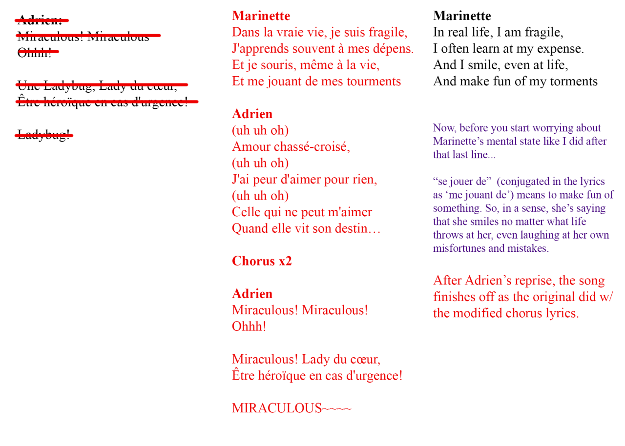 My lady [french lyrics and English translation], Miraculous the Movie