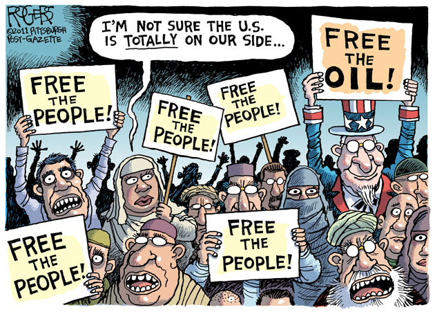 cartoonpolitics:  &ldquo;America has no permanent friends or enemies, only interests”