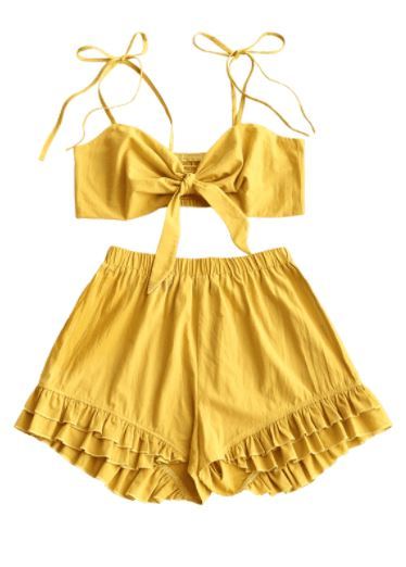 Sex coquettefashion:  Yellow Items Gingham Tie pictures