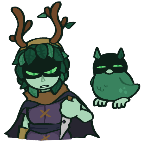 a digital drawing of huntress and her as a bird.