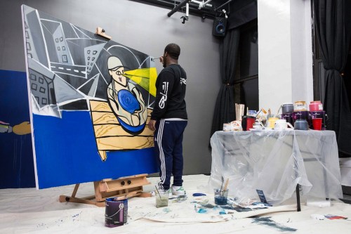 rxmcri: thesnobbyartsyblog: ASAP Ferg painting for ASAP YAMS for Art Basel. this is amazing.