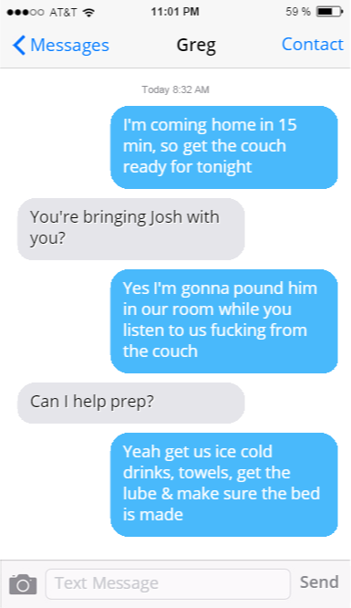 gaycucksub:  Text exchange between Boyfriend &amp; Cuck  Hot!