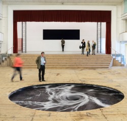 ratica:  azookara:itscolossal:  Anish Kapoor’s Perpetual Black Water Whirlpool Installed in the Floor of a Former Movie Theater in Italy    Video games are too real