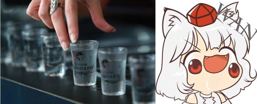 wolf-girls-going-awoo:When someone gives Momiji booze when someone gives ME booze.