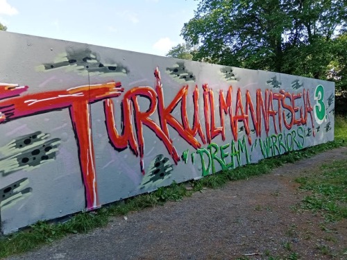 &ldquo;Turku Without Nazis&rdquo; Mural promoting a demonstration on 16/8/2020 against nazis coming 