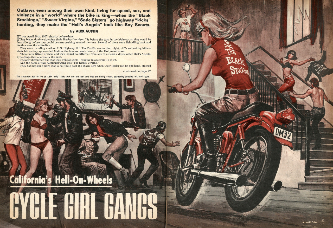 California&rsquo;s Hell-On-Wheels Cycle Girl Gangs, from Stag Magazine, Vol.18