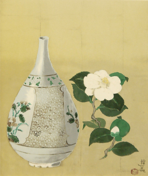 inland-delta:Yuki Ogura, Camellia and Kokutani vase, 1994