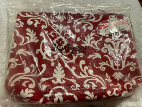 $4.7 ~ Thirty One Red Parisian Pop Zipper pouch., Bag Accessories, Tote Bag Accessories, Handbag Acc