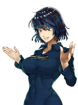 thegoldensmurf:Fubuki and Tatsumaki doing the Tawawa challenge.