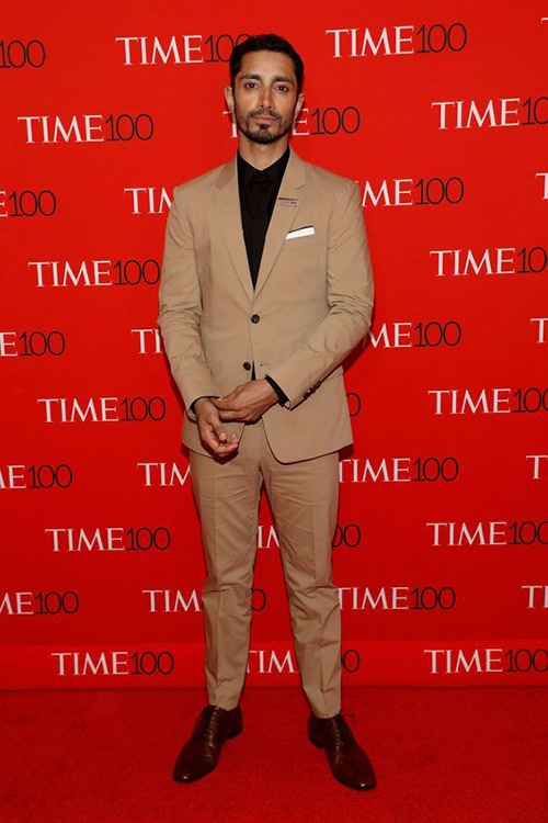 — Riz Ahmed a Prada suit with shoes...