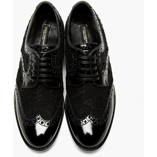 thewolftheory:DOLCE & GABBANA Black Lace Wingtip Brogues (see more black oxfords)