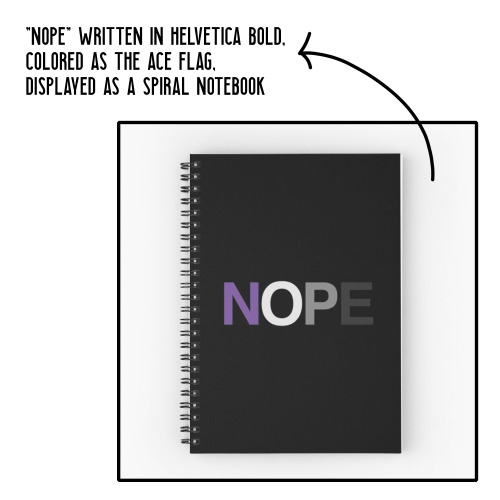 NEW ASEXUAL “NOPE” DESIGNSin a couple different fonts, most where each letter is a different color o