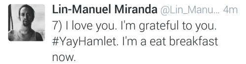 purelintrash:Lin-Manuel Miranda confirms he’ll leave ‘Hamilton’ July 9The happiest