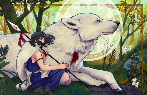 dailen-ogden-illustration: This was an update that was LONG overdue. My last Princess Mononoke Illus