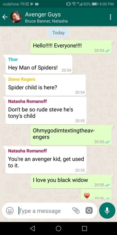 Avenger group chat