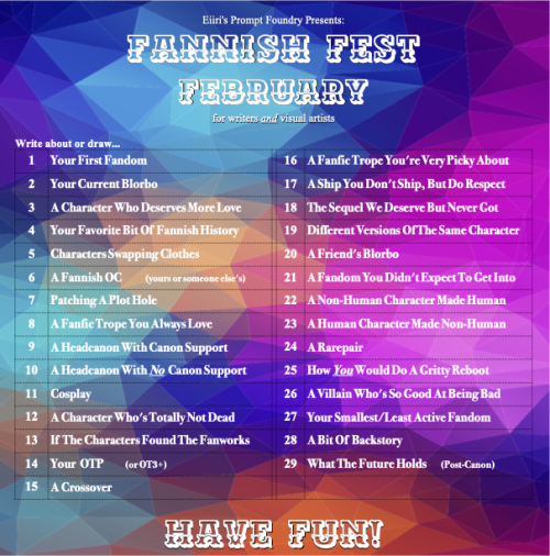 The Prompt Theme For February 2024 Is A Fannish Fest February!