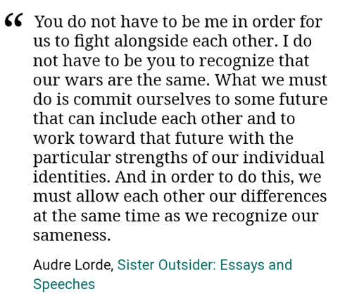 You Do Not Have To Be Me In Order For Us To Fight Alongside Each Other. I Do Not Have To Be You To Recognize