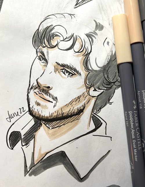 limas-art:Happy Birthday Hugh Dancy!Still trying to learn how to use these pens and I’m suffer