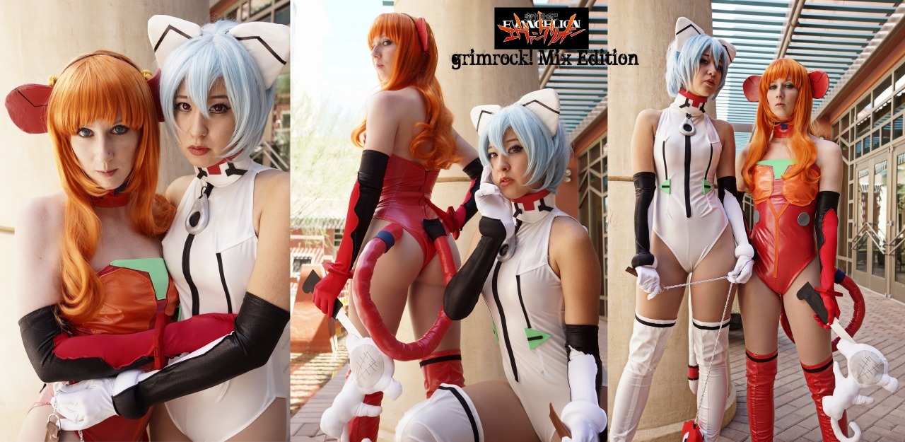 dirty-gamer-girls:  grimrock! Mix Edition Asuka and Rei by katybear25 Check out http://dirtygamergirls.com