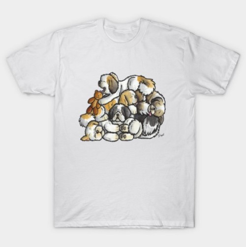 zikocinu: Shih Tzu sleeping pile T-ShirtAdorable sleeping pile ink design of a group of Shih Tzu dog