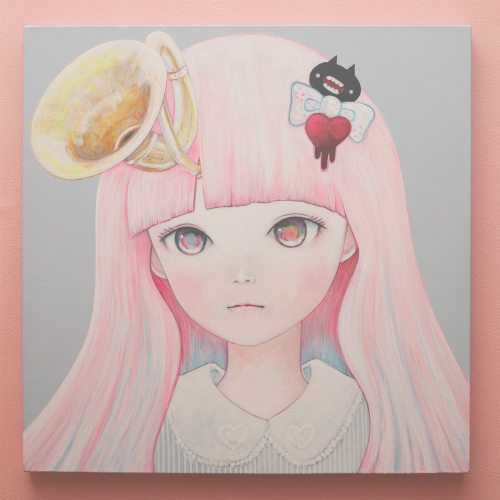 kaoruhasegawaartworks: 「Slow Spring 2.0 Horn」 2015 410 mm x 410 mm x 20 mm Acrylic On Canvas Ka