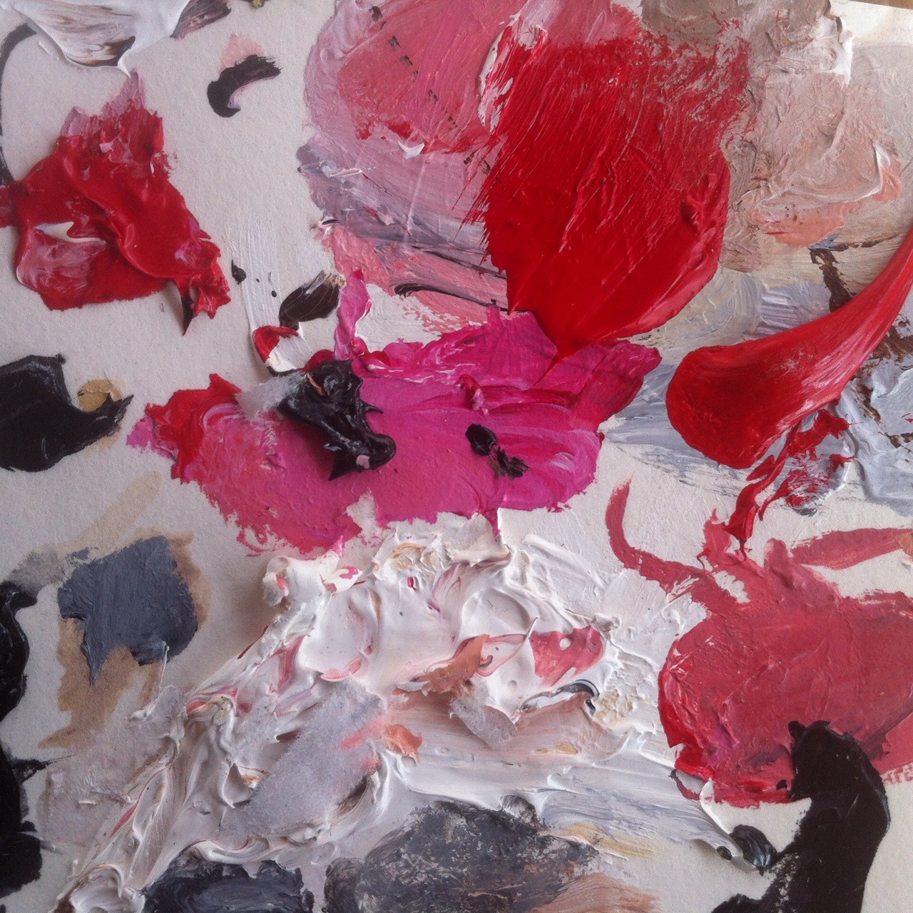 artvevo:  scraps of paper I used as palettes when I first started painting!!! beautiful